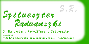 szilveszter radvanszki business card